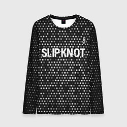 Лонгслив мужской Slipknot glitch на темном фоне: символ сверху, цвет: 3D-принт