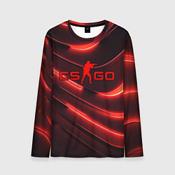 Лонгслив мужской CS GO red neon, цвет: 3D-принт