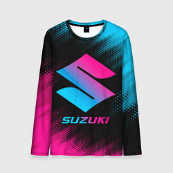 Лонгслив мужской Suzuki - neon gradient, цвет: 3D-принт