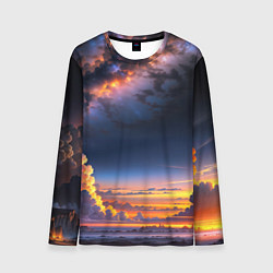 Лонгслив мужской Млечный путь и облака на закате, цвет: 3D-принт