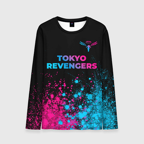 Мужской лонгслив Tokyo Revengers - neon gradient: символ сверху / 3D-принт – фото 1