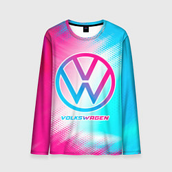 Лонгслив мужской Volkswagen neon gradient style, цвет: 3D-принт