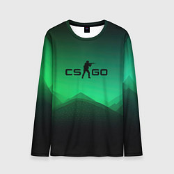 Мужской лонгслив CS GO green black background