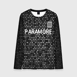 Лонгслив мужской Paramore glitch на темном фоне: символ сверху, цвет: 3D-принт