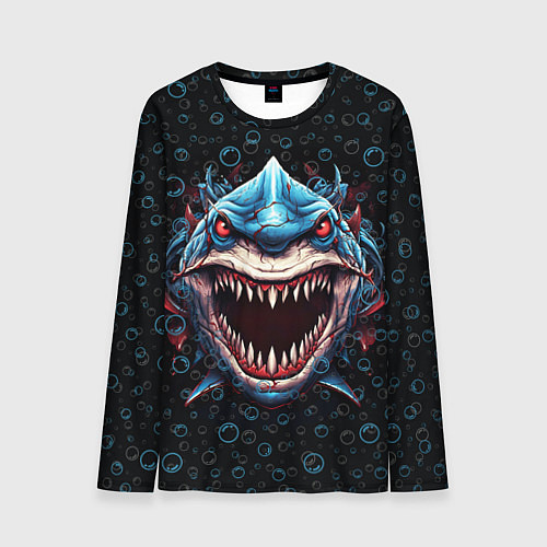 Мужской лонгслив Evil shark / 3D-принт – фото 1