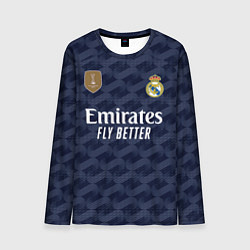 Лонгслив мужской Винисиус Жуниор Реал Мадрид форма 2324 гостевая, цвет: 3D-принт