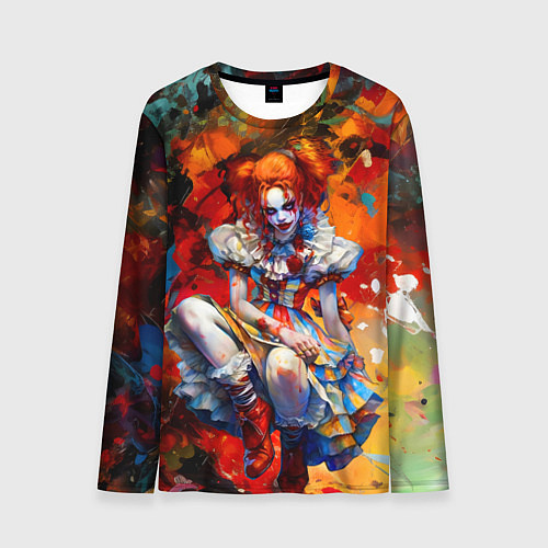 Мужской лонгслив Клоун девушка / 3D-принт – фото 1