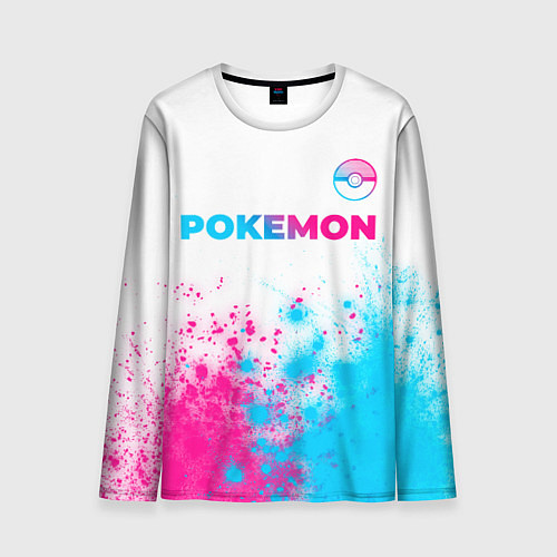 Мужской лонгслив Pokemon neon gradient style: символ сверху / 3D-принт – фото 1