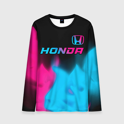 Мужской лонгслив Honda - neon gradient: символ сверху / 3D-принт – фото 1