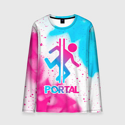 Мужской лонгслив Portal neon gradient style