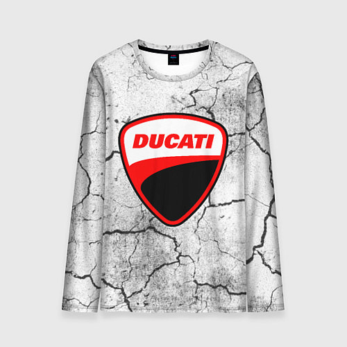 Мужской лонгслив Ducati - потресканная земля / 3D-принт – фото 1