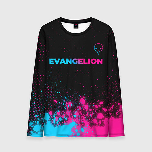 Мужской лонгслив Evangelion - neon gradient: символ сверху / 3D-принт – фото 1