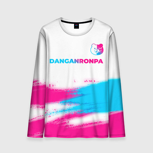 Мужской лонгслив Danganronpa neon gradient style: символ сверху / 3D-принт – фото 1