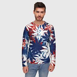Лонгслив мужской Цветы в цветах флага РФ, цвет: 3D-принт — фото 2