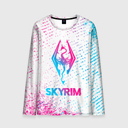 Лонгслив мужской Skyrim neon gradient style, цвет: 3D-принт