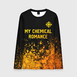 Мужской лонгслив My Chemical Romance - gold gradient: символ сверху