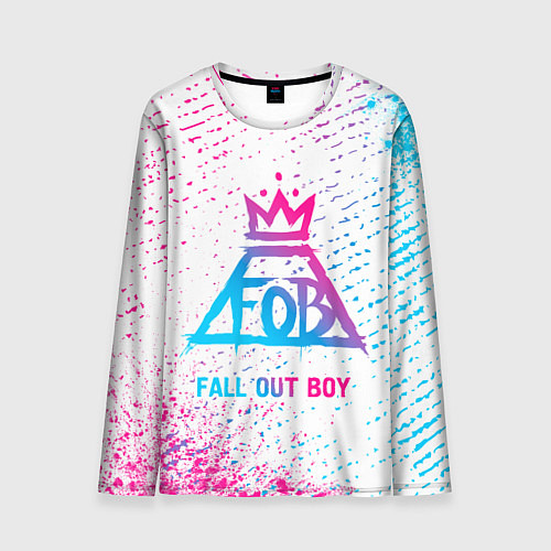 Мужской лонгслив Fall Out Boy neon gradient style / 3D-принт – фото 1