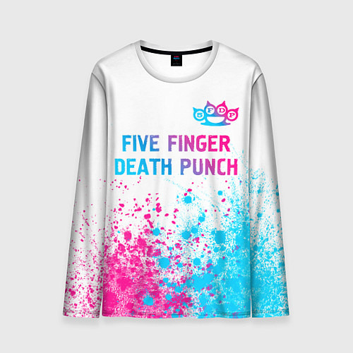 Мужской лонгслив Five Finger Death Punch neon gradient style: симво / 3D-принт – фото 1