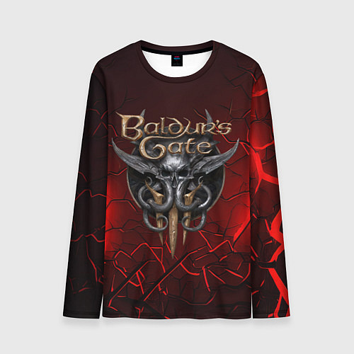 Мужской лонгслив Baldurs Gate 3 logo red / 3D-принт – фото 1