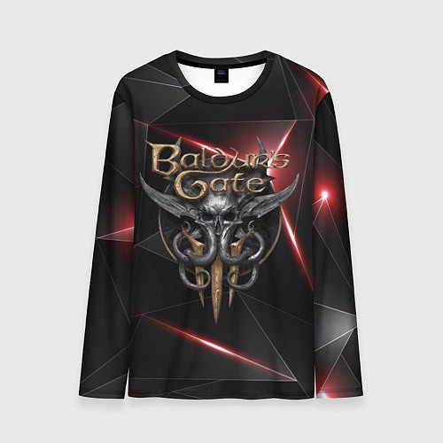 Мужской лонгслив Baldurs Gate 3 logo black red / 3D-принт – фото 1