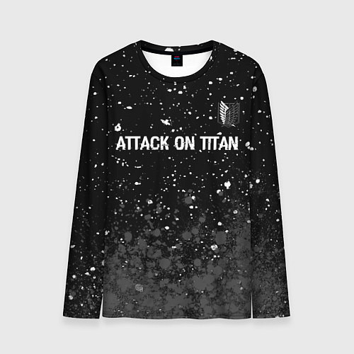 Мужской лонгслив Attack on Titan glitch на темном фоне: символ свер / 3D-принт – фото 1
