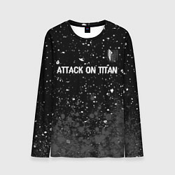 Мужской лонгслив Attack on Titan glitch на темном фоне: символ свер