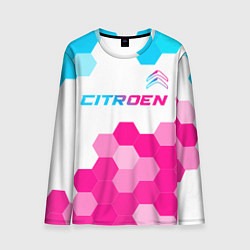 Мужской лонгслив Citroen neon gradient style: символ сверху