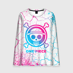 Мужской лонгслив One Piece neon gradient style