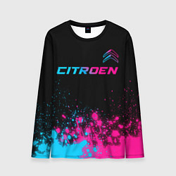 Мужской лонгслив Citroen - neon gradient: символ сверху