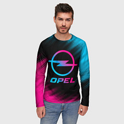 Лонгслив мужской Opel - neon gradient, цвет: 3D-принт — фото 2