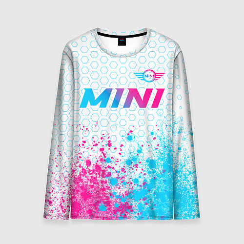 Мужской лонгслив Mini neon gradient style: символ сверху / 3D-принт – фото 1