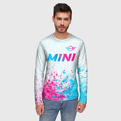 Лонгслив мужской Mini neon gradient style: символ сверху, цвет: 3D-принт — фото 2