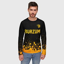 Лонгслив мужской Burzum - gold gradient: символ сверху, цвет: 3D-принт — фото 2