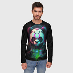 Лонгслив мужской Панда киберпанк, цвет: 3D-принт — фото 2