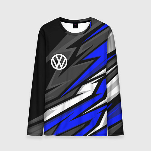 Мужской лонгслив Volkswagen - Синяя абстракция / 3D-принт – фото 1