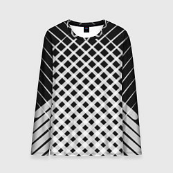 Мужской лонгслив Черно-белые ромбы и клетки