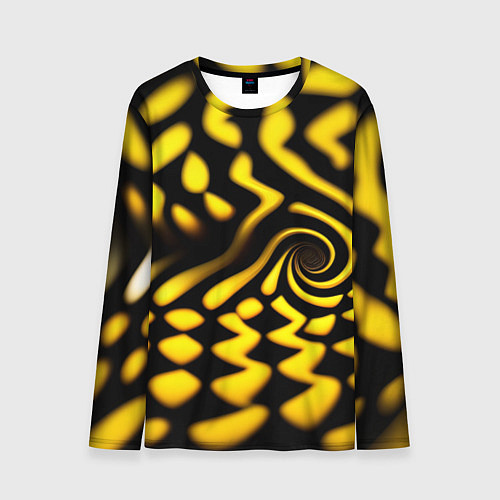 Мужской лонгслив Желтая футболка с воронкой / 3D-принт – фото 1