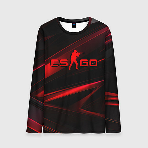 Мужской лонгслив CSGO red black logo / 3D-принт – фото 1