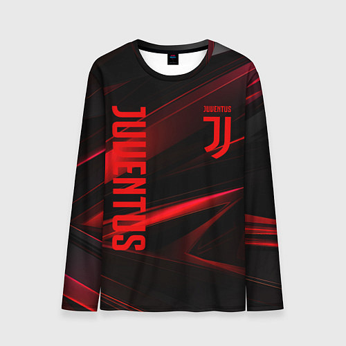 Мужской лонгслив Juventus black red logo / 3D-принт – фото 1