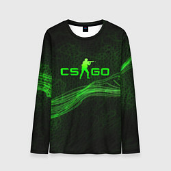 Мужской лонгслив CSGO green abstract