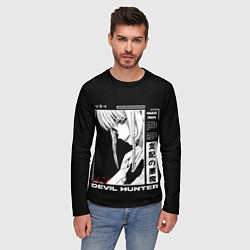 Лонгслив мужской Макима охотник - Человек бензопила, цвет: 3D-принт — фото 2