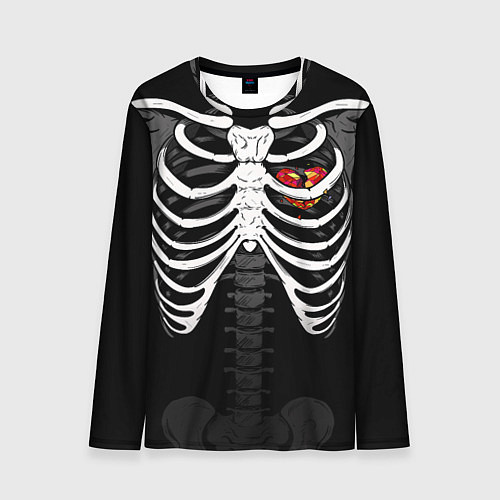 Мужской лонгслив Скелет: ребра с разбитым сердцем / 3D-принт – фото 1