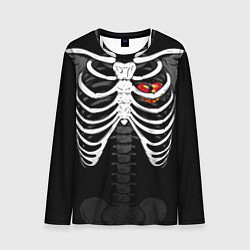 Лонгслив мужской Скелет: ребра с разбитым сердцем, цвет: 3D-принт