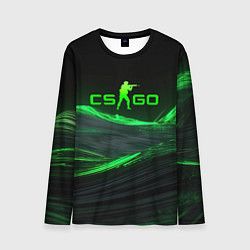 Лонгслив мужской CSGO neon green logo, цвет: 3D-принт