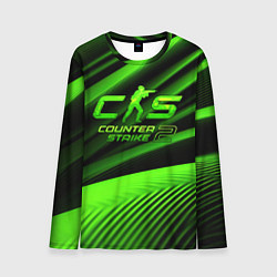Мужской лонгслив CS2 Counter strike green logo