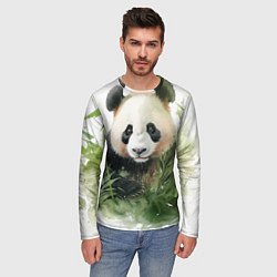 Лонгслив мужской Панда акварель, цвет: 3D-принт — фото 2