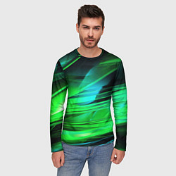 Лонгслив мужской Green light background, цвет: 3D-принт — фото 2