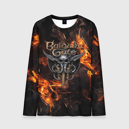 Мужской лонгслив Baldurs Gate 3 fire logo / 3D-принт – фото 1