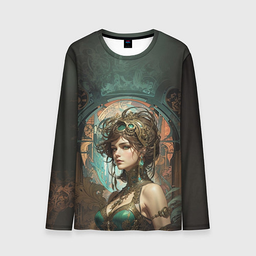 Мужской лонгслив Изумрудная жрица / 3D-принт – фото 1