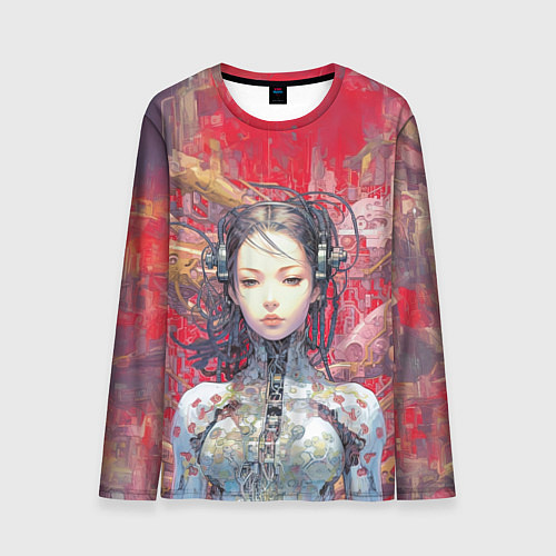 Мужской лонгслив Боевая девушка-оператор мехов / 3D-принт – фото 1